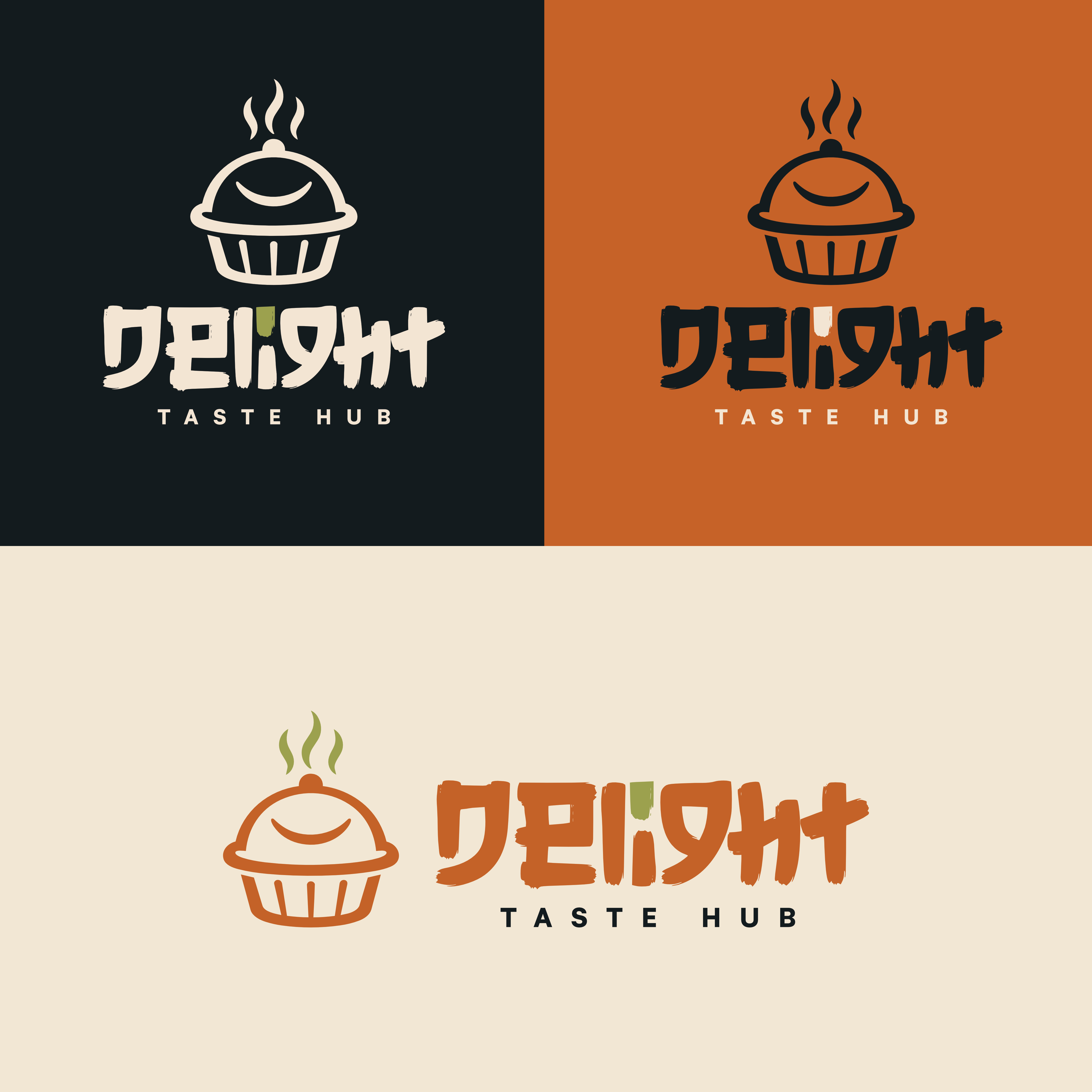 Delight Taste Hub — Logo applications